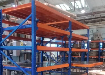 Cтеллаж с выкатными платформами для хранения штамповой оснастки