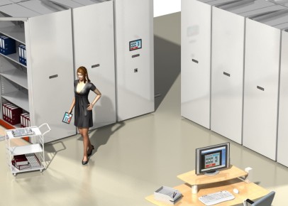 Стеллажи с электроприводом